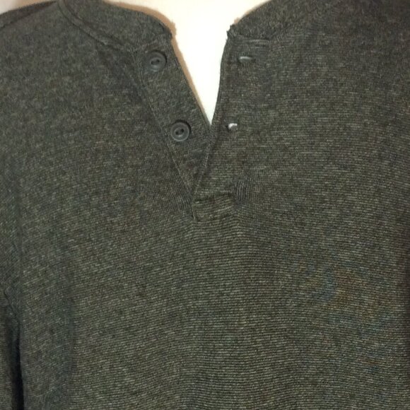 Merona Men Long Sleeve Gray Shirt Size M Button Pullover - Picture 9 of 9